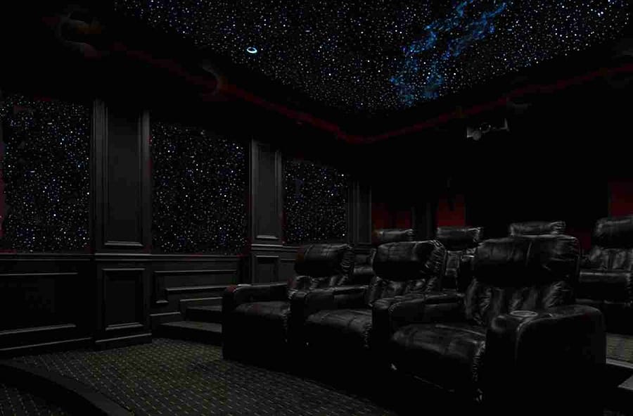 Home Theater with ties painted