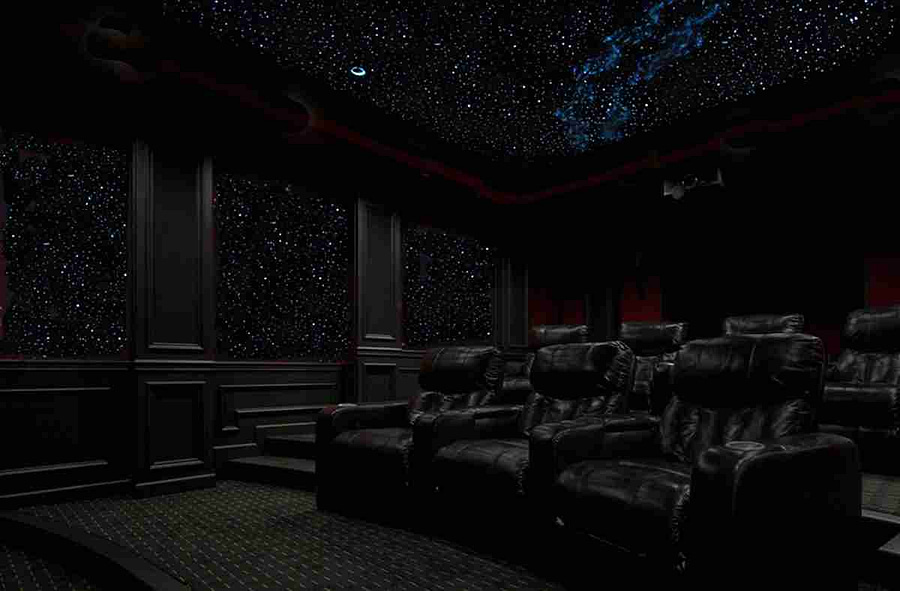 Home Theater with ties painted